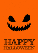 Sourire diabolique d'Halloween en orange